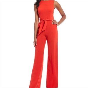 Vince Camuto Tie Wide Leg Jumpsuit Red